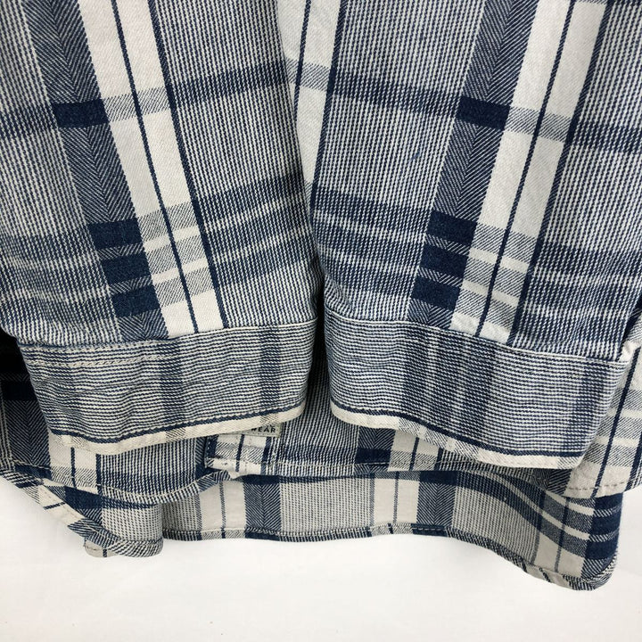 Levi's Check Pattern Men's XL (approx.) cotton navy blue type Vintage Second Hand