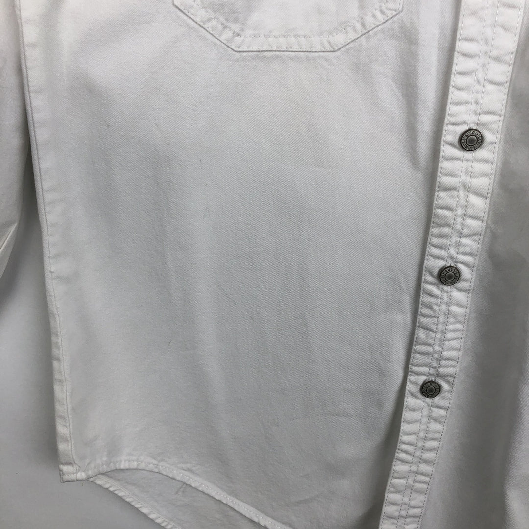 Levi's RED TAB Long-Sleeve White Denim Shirt, Men's Size S (approx.) cotton white type Vintage Second Hand