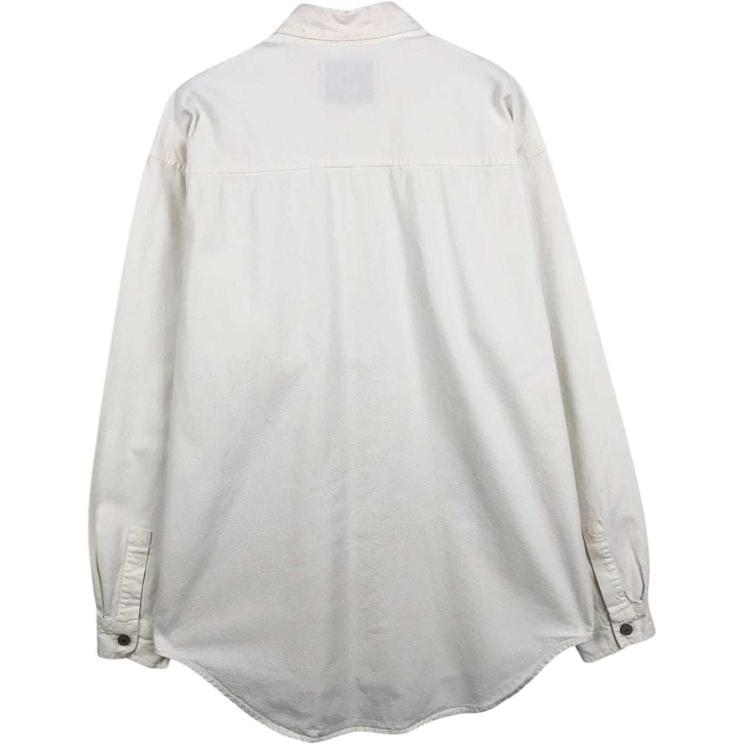 Levi's RED TAB Long-Sleeve White Denim Shirt, Men's Size M (approx.) cotton white type Vintage Second Hand