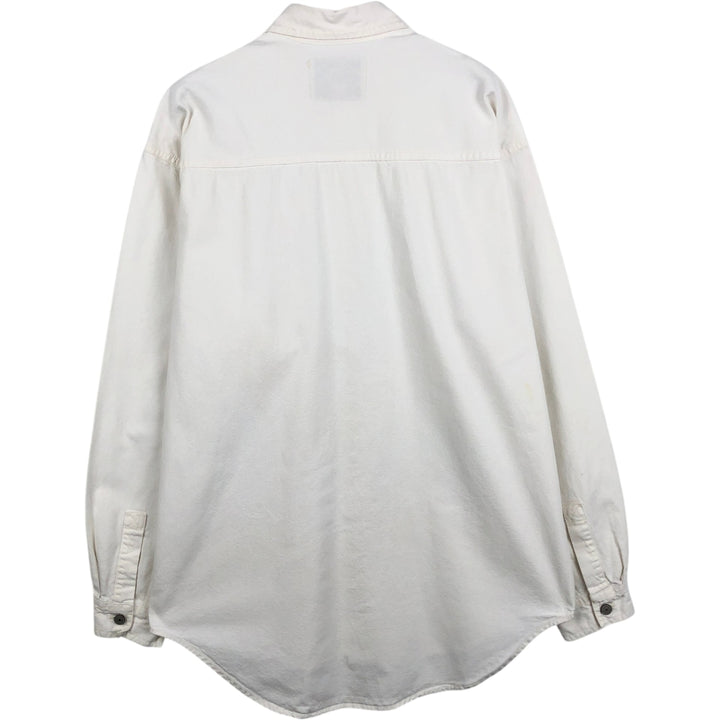 Levi's RED TAB Long-Sleeve White Denim Shirt, Men's Size M (approx.) cotton white type Vintage Second Hand