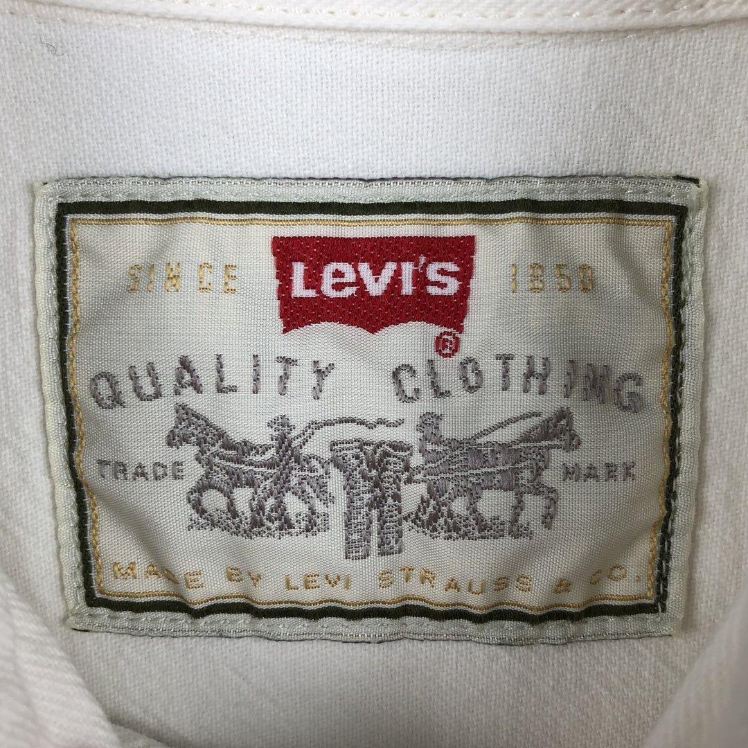 Levi's RED TAB Long-Sleeve White Denim Shirt, Men's Size M (approx.) cotton white type Vintage Second Hand