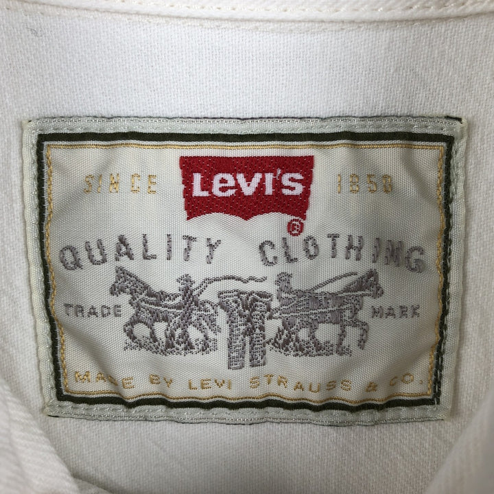 Levi's RED TAB Long-Sleeve White Denim Shirt, Men's Size M (approx.) cotton white type Vintage Second Hand