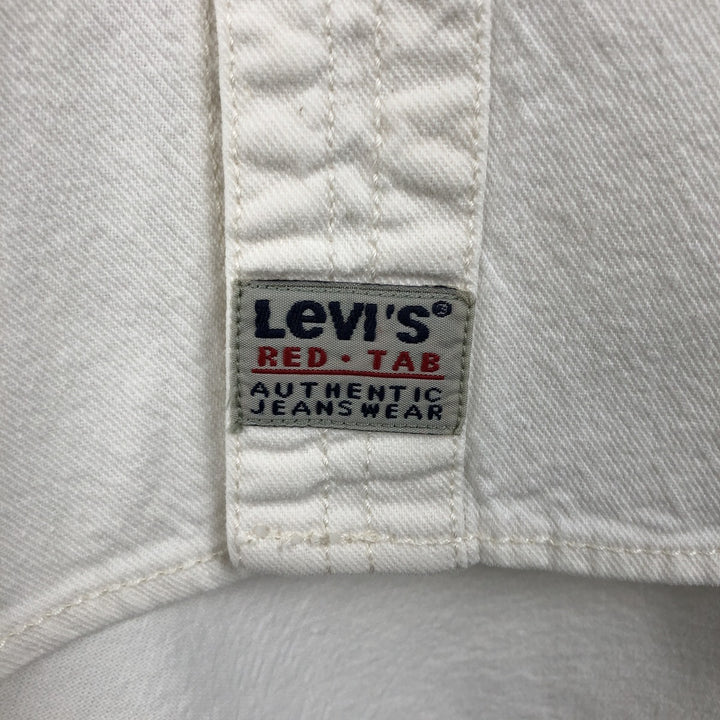 Levi's RED TAB Long-Sleeve White Denim Shirt, Men's Size M (approx.) cotton white type Vintage Second Hand