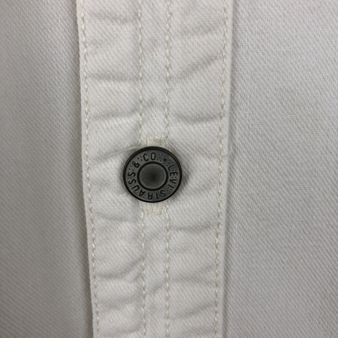 Levi's RED TAB Long-Sleeve White Denim Shirt, Men's Size M (approx.) cotton white type Vintage Second Hand
