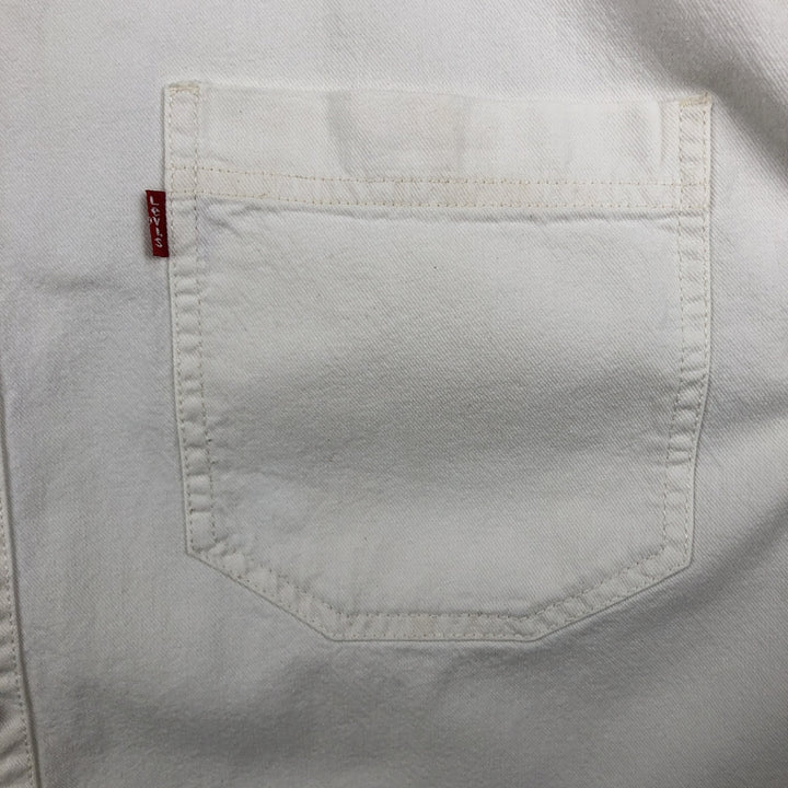 Levi's RED TAB Long-Sleeve White Denim Shirt, Men's Size M (approx.) cotton white type Vintage Second Hand