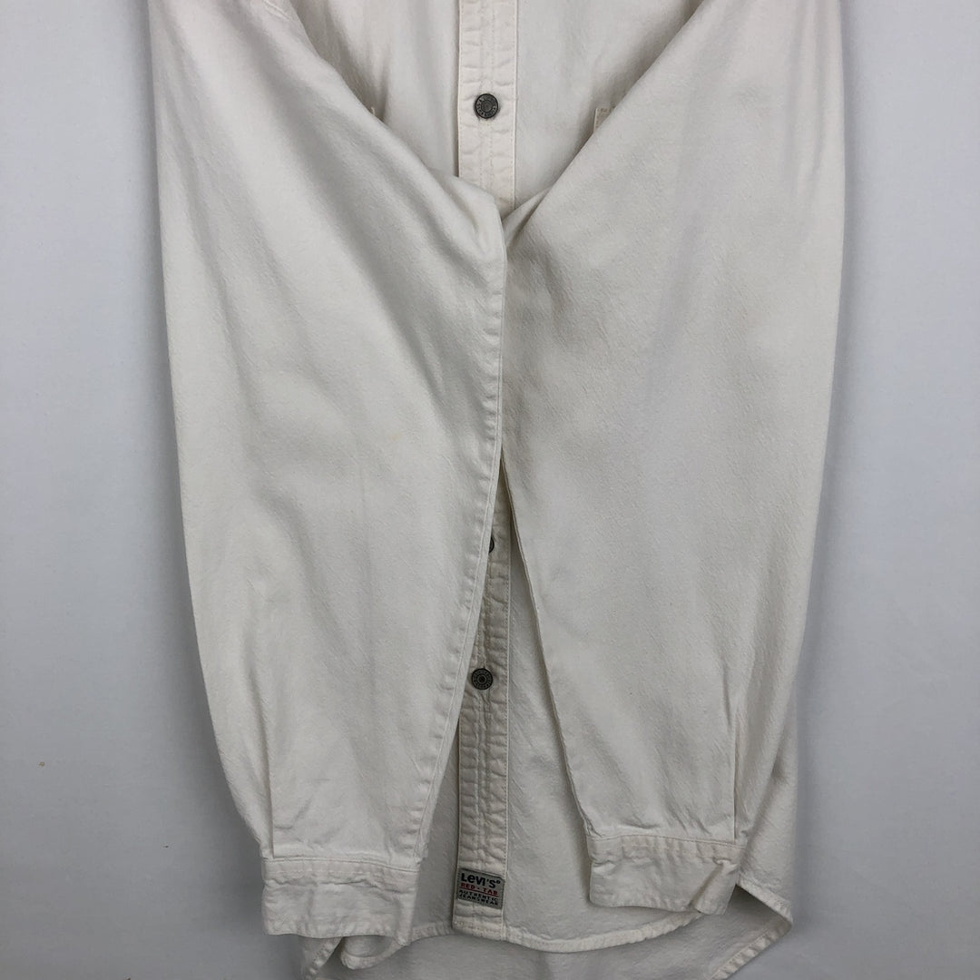 Levi's RED TAB Long-Sleeve White Denim Shirt, Men's Size M (approx.) cotton white type Vintage Second Hand