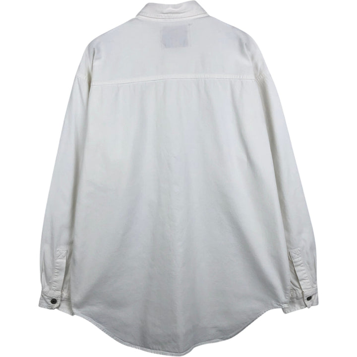 Levi's RED TAB Long-Sleeve White Denim Shirt, Men's Size M (approx.) cotton white type Vintage Second Hand