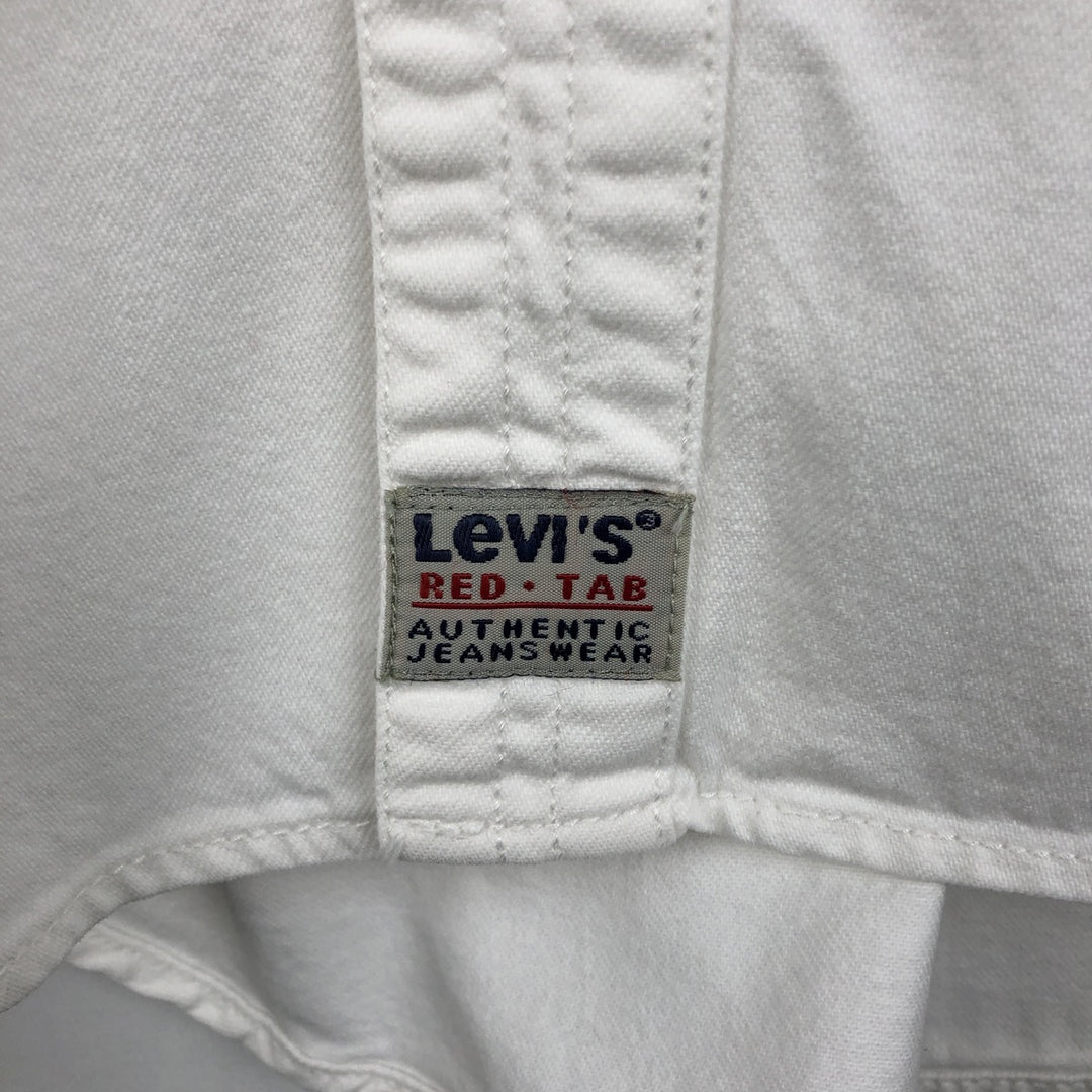 Levi's RED TAB Long-Sleeve White Denim Shirt, Men's Size M (approx.) cotton white type Vintage Second Hand