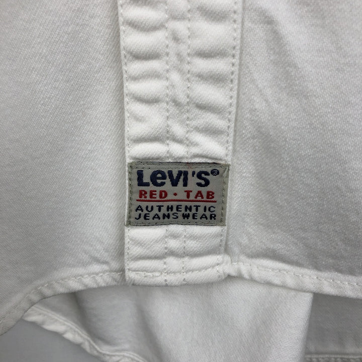 Levi's RED TAB Long-Sleeve White Denim Shirt, Men's Size M (approx.) cotton white type Vintage Second Hand