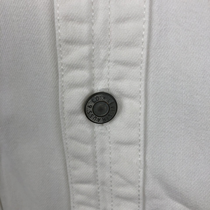 Levi's RED TAB Long-Sleeve White Denim Shirt, Men's Size M (approx.) cotton white type Vintage Second Hand