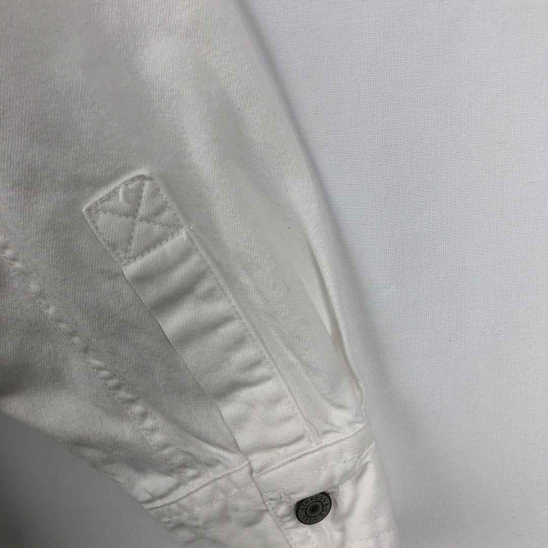 Levi's RED TAB Long-Sleeve White Denim Shirt, Men's Size M (approx.) cotton white type Vintage Second Hand