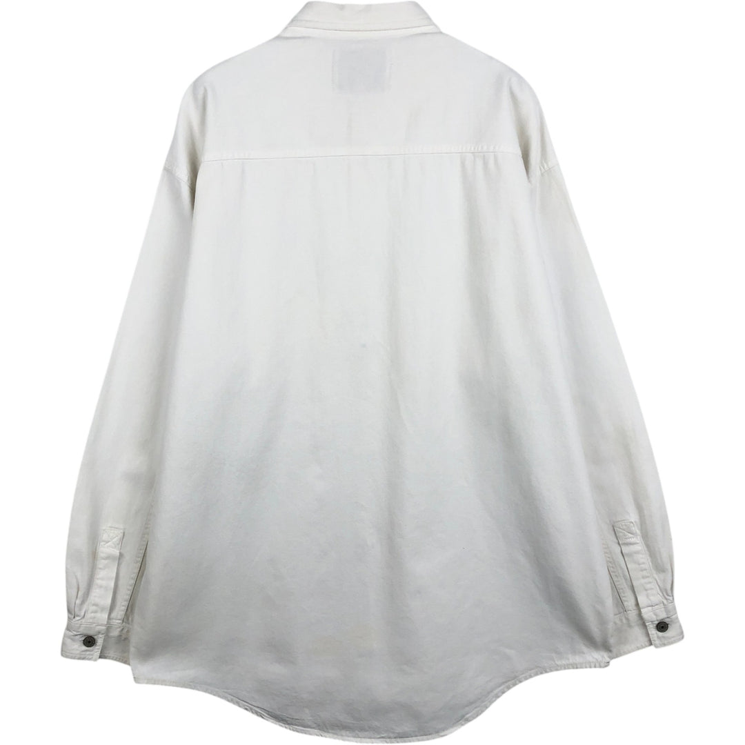 Levi's RED TAB Long-Sleeve White Denim Shirt, Men's Size L (approx.) cotton white type Vintage Second Hand
