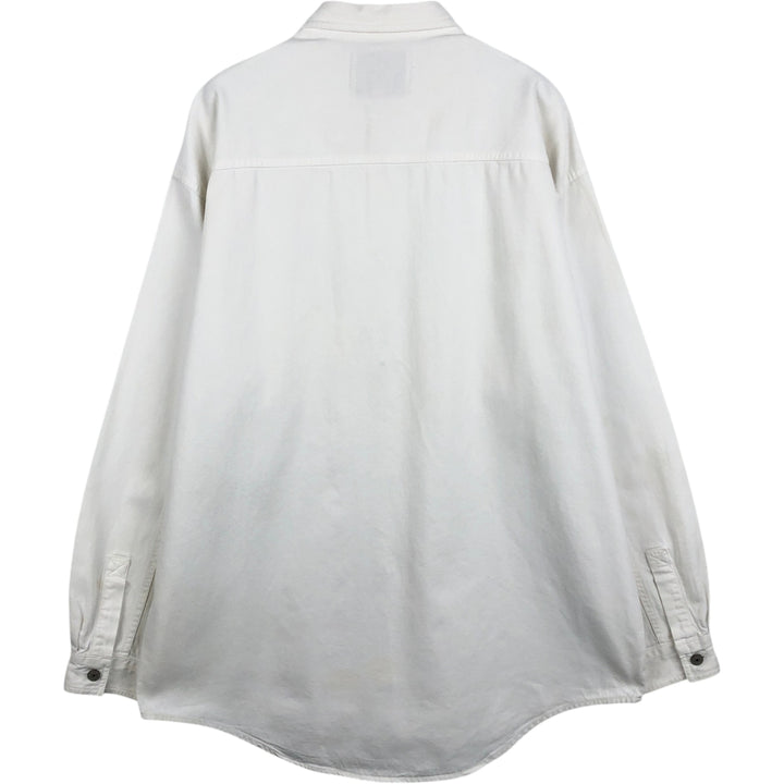 Levi's RED TAB Long-Sleeve White Denim Shirt, Men's Size L (approx.) cotton white type Vintage Second Hand
