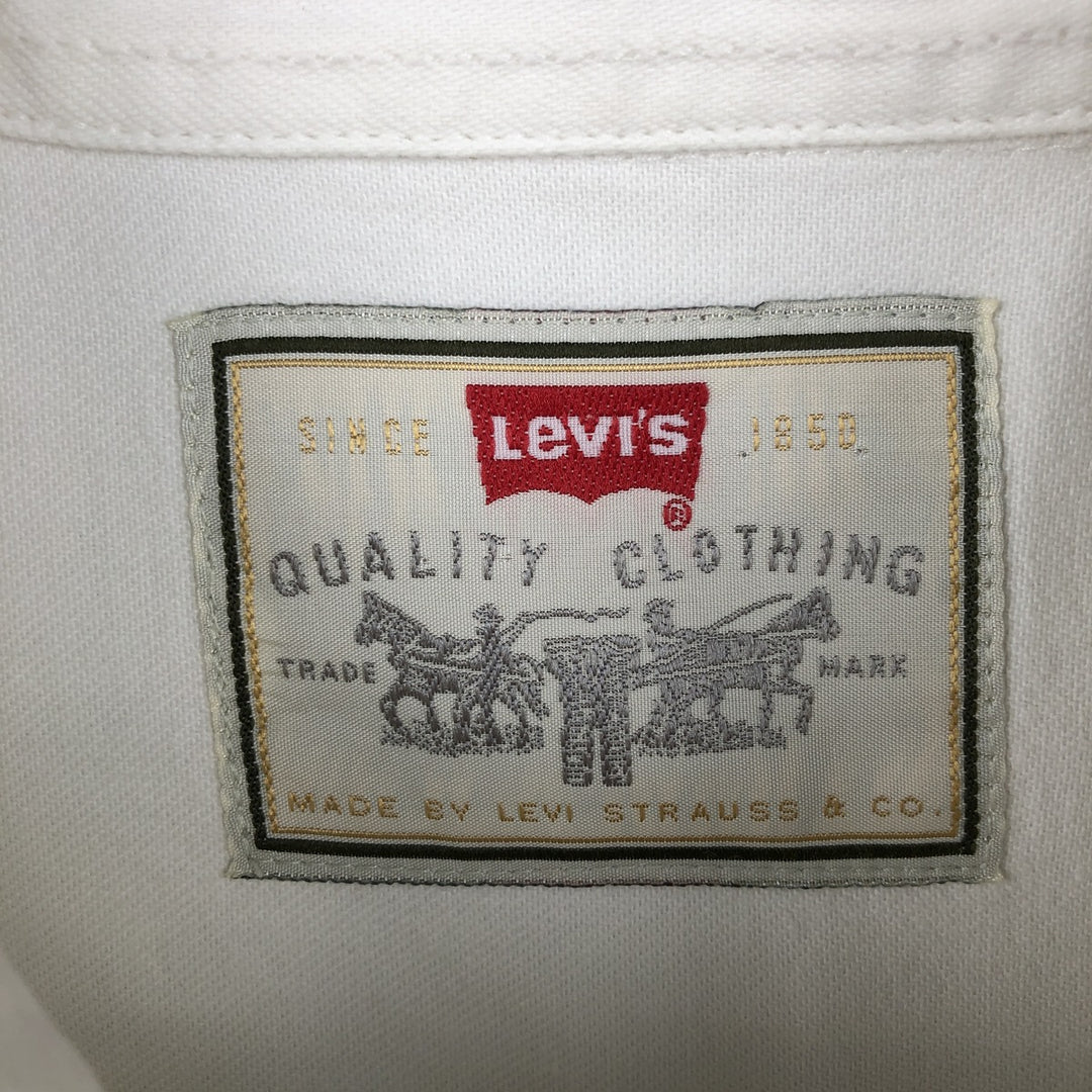 Levi's RED TAB Long-Sleeve White Denim Shirt, Men's Size L (approx.) cotton white type Vintage Second Hand