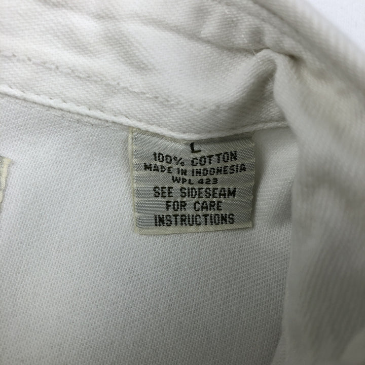 Levi's RED TAB Long-Sleeve White Denim Shirt, Men's Size L (approx.) cotton white type Vintage Second Hand
