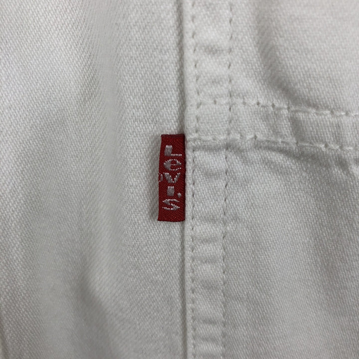Levi's RED TAB Long-Sleeve White Denim Shirt, Men's Size L (approx.) cotton white type Vintage Second Hand