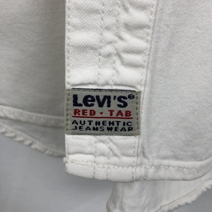 Levi's RED TAB Long-Sleeve White Denim Shirt, Men's Size L (approx.) cotton white type Vintage Second Hand