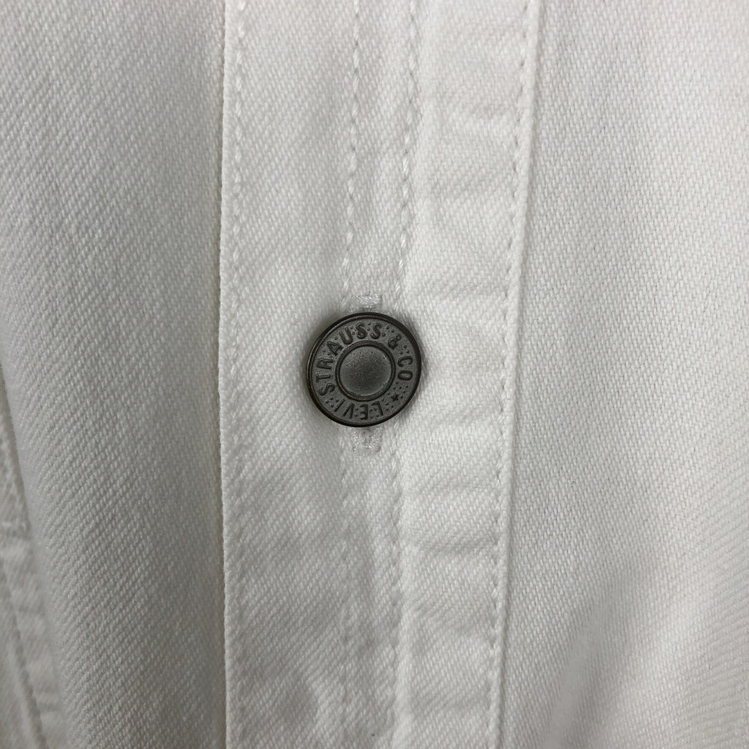 Levi's RED TAB Long-Sleeve White Denim Shirt, Men's Size L (approx.) cotton white type Vintage Second Hand