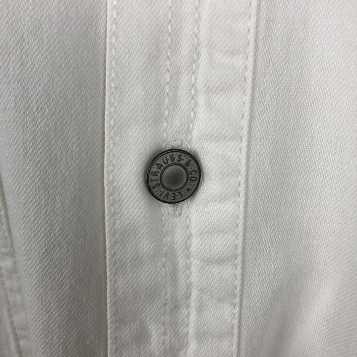 Levi's RED TAB Long-Sleeve White Denim Shirt, Men's Size L (approx.) cotton white type Vintage Second Hand