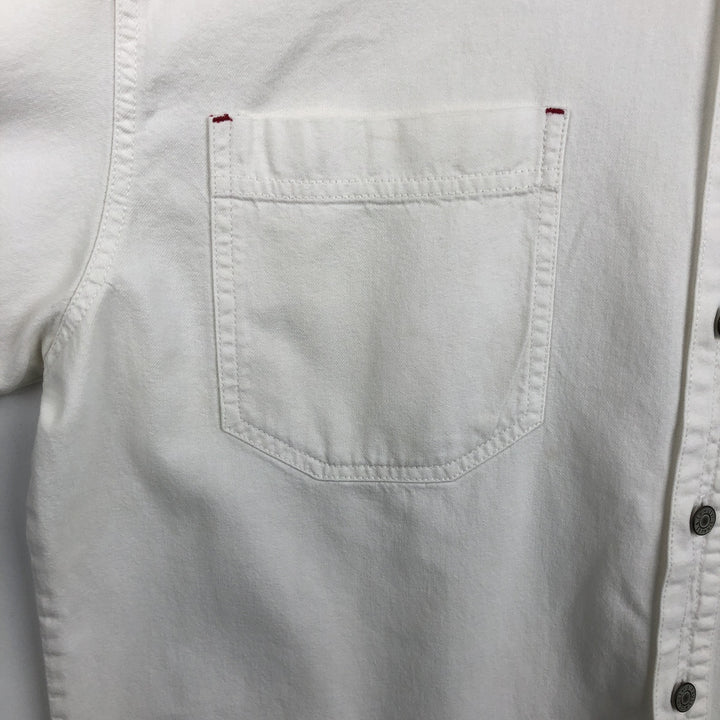 Levi's RED TAB Long-Sleeve White Denim Shirt, Men's Size L (approx.) cotton white type Vintage Second Hand
