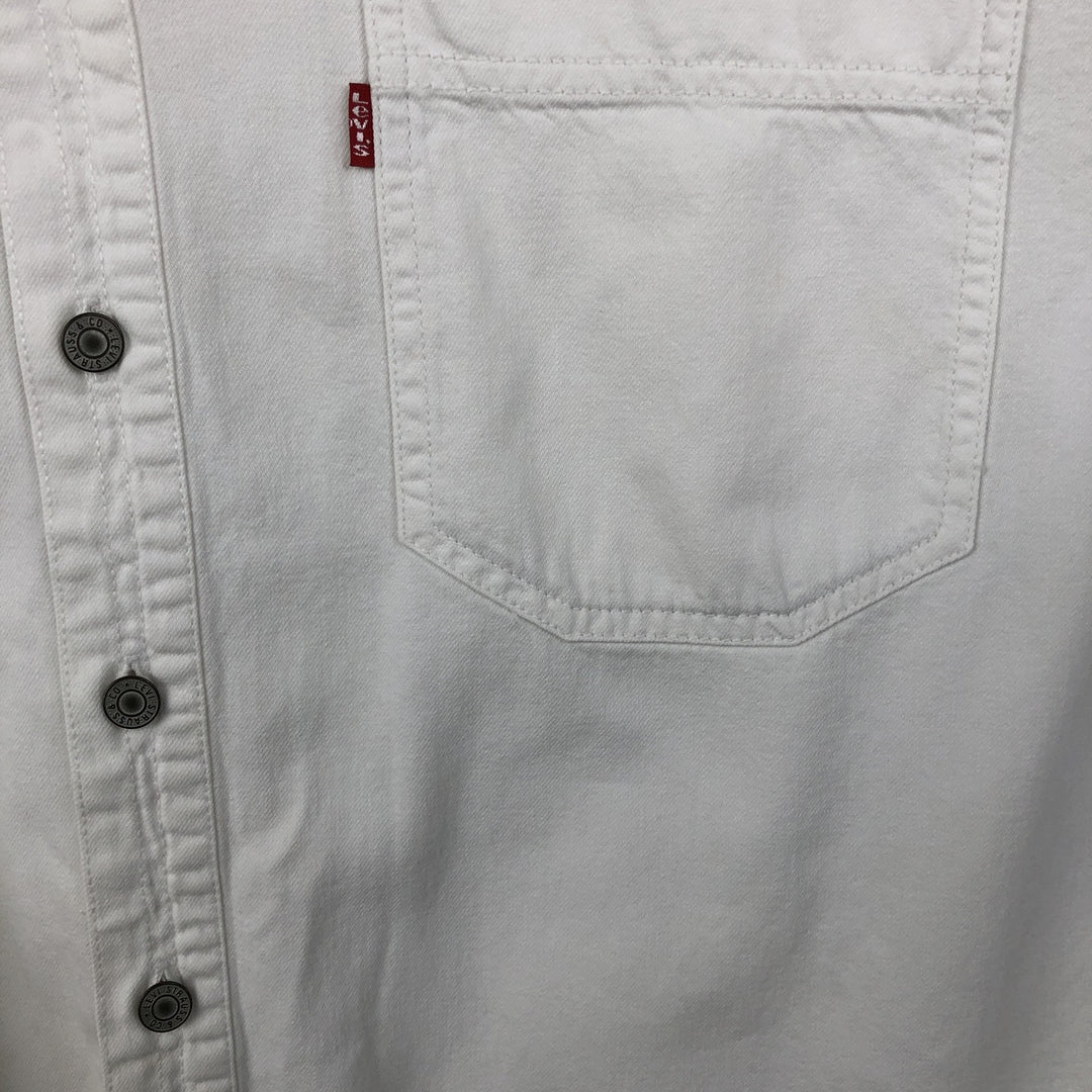 Levi's RED TAB Long-Sleeve White Denim Shirt, Men's Size L (approx.) cotton white type Vintage Second Hand