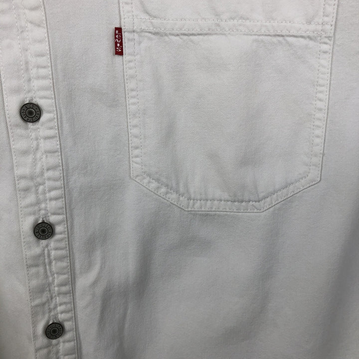 Levi's RED TAB Long-Sleeve White Denim Shirt, Men's Size L (approx.) cotton white type Vintage Second Hand