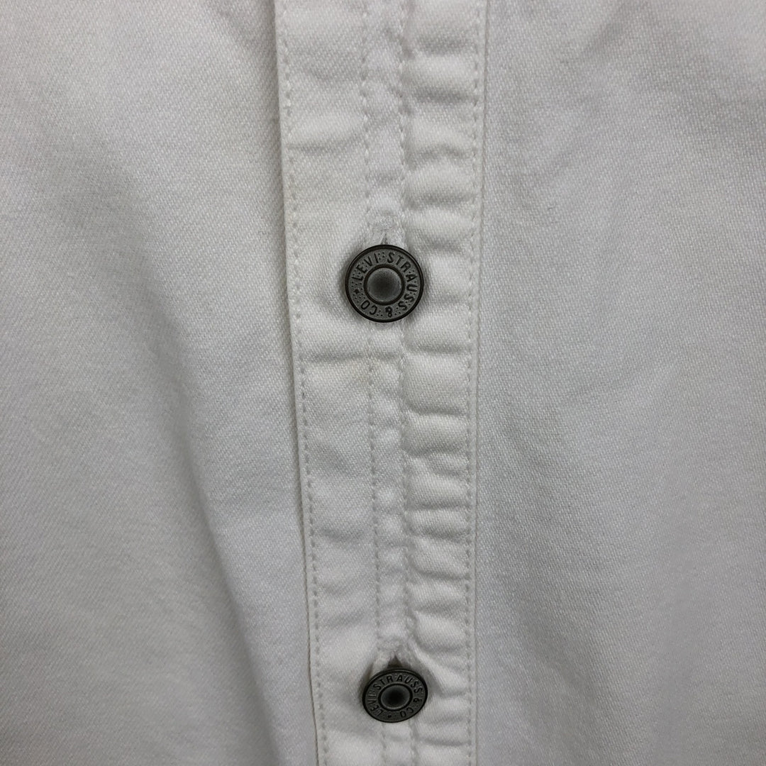Levi's RED TAB Long-Sleeve White Denim Shirt, Men's Size L (approx.) cotton white type Vintage Second Hand