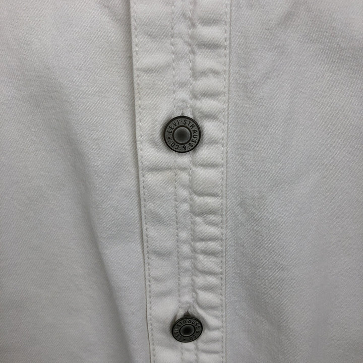 Levi's RED TAB Long-Sleeve White Denim Shirt, Men's Size L (approx.) cotton white type Vintage Second Hand