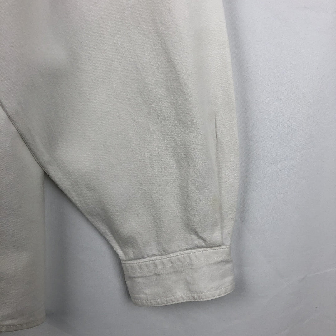 Levi's RED TAB Long-Sleeve White Denim Shirt, Men's Size L (approx.) cotton white type Vintage Second Hand