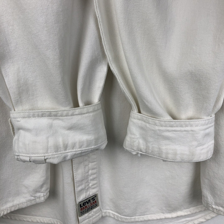 Levi's RED TAB Long-Sleeve White Denim Shirt, Men's Size L (approx.) cotton white type Vintage Second Hand