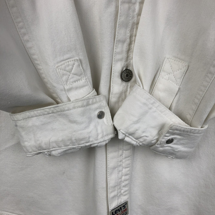 Levi's RED TAB Long-Sleeve White Denim Shirt, Men's Size L (approx.) cotton white type Vintage Second Hand