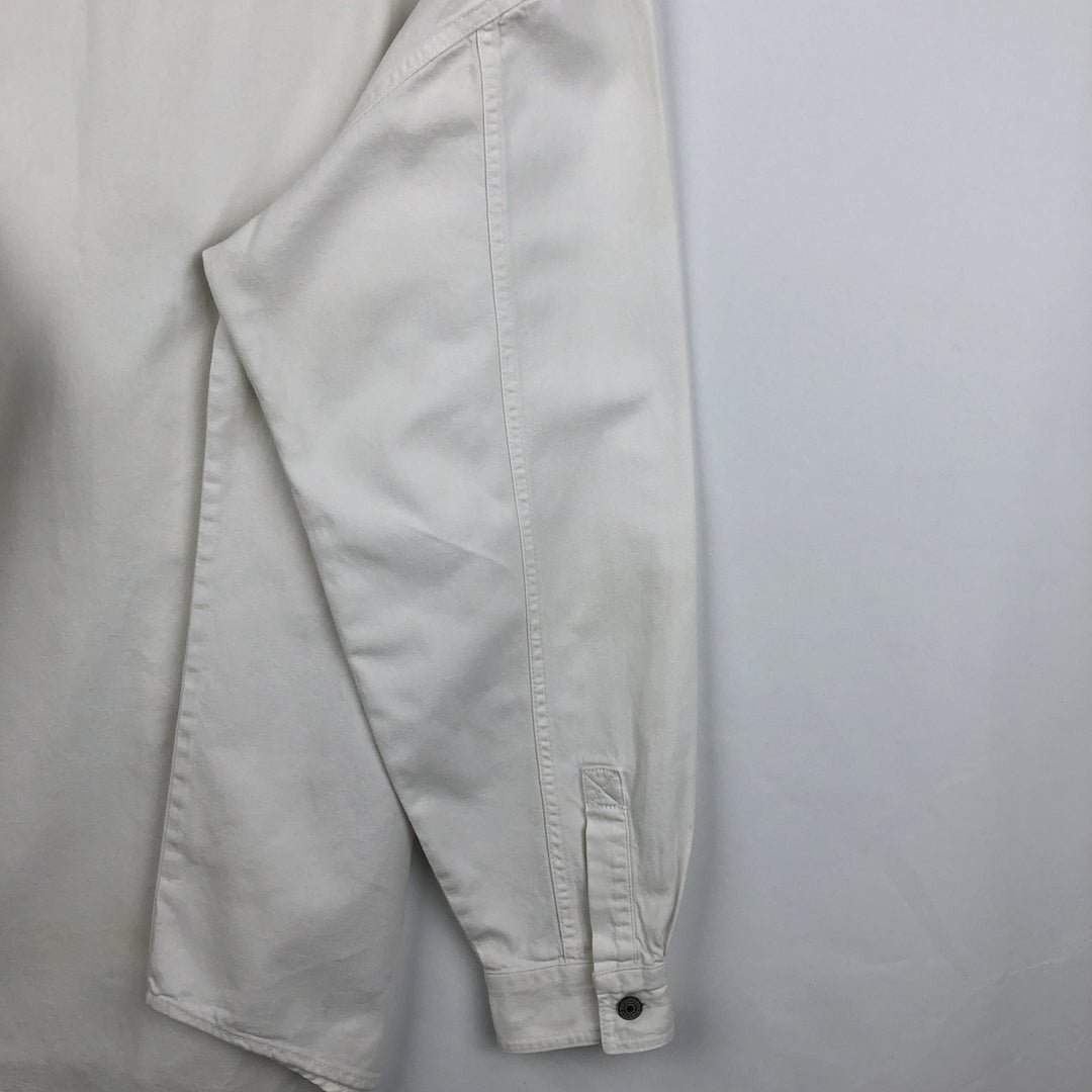 Levi's RED TAB Long-Sleeve White Denim Shirt, Men's Size L (approx.) cotton white type Vintage Second Hand