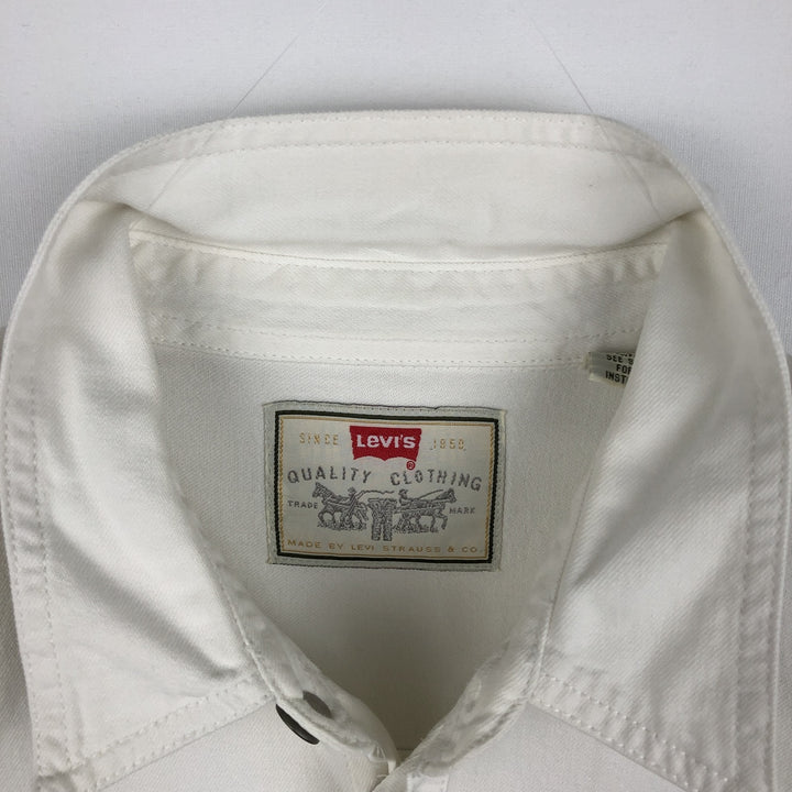Levi's RED TAB Long-Sleeve White Denim Shirt, Men's Size L (approx.) cotton white type Vintage Second Hand