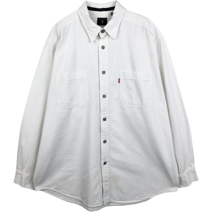 Levi's RED TAB Long-Sleeve White Denim Shirt, Men's Size L (approx.) cotton white type Vintage Second Hand