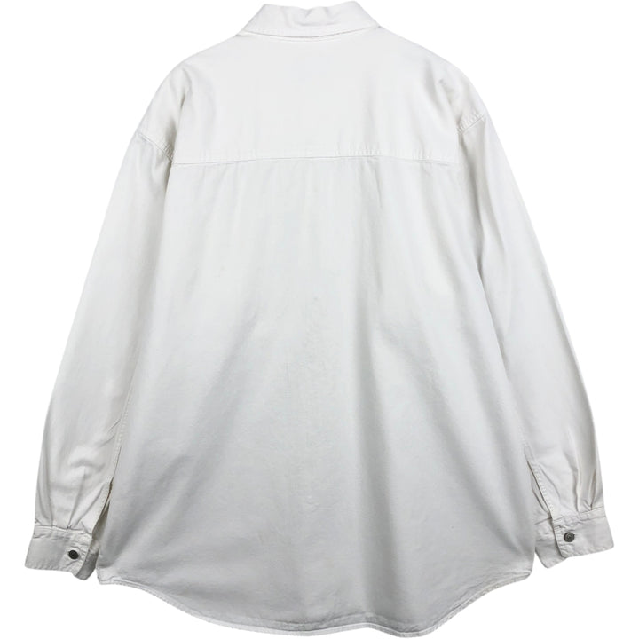 Levi's RED TAB Long-Sleeve White Denim Shirt, Men's Size L (approx.) cotton white type Vintage Second Hand