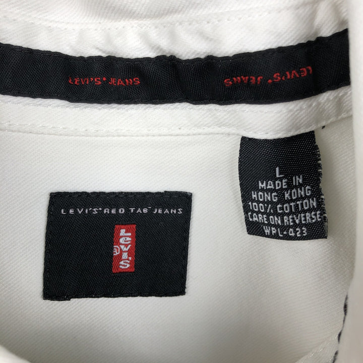 Levi's RED TAB Long-Sleeve White Denim Shirt, Men's Size L (approx.) cotton white type Vintage Second Hand