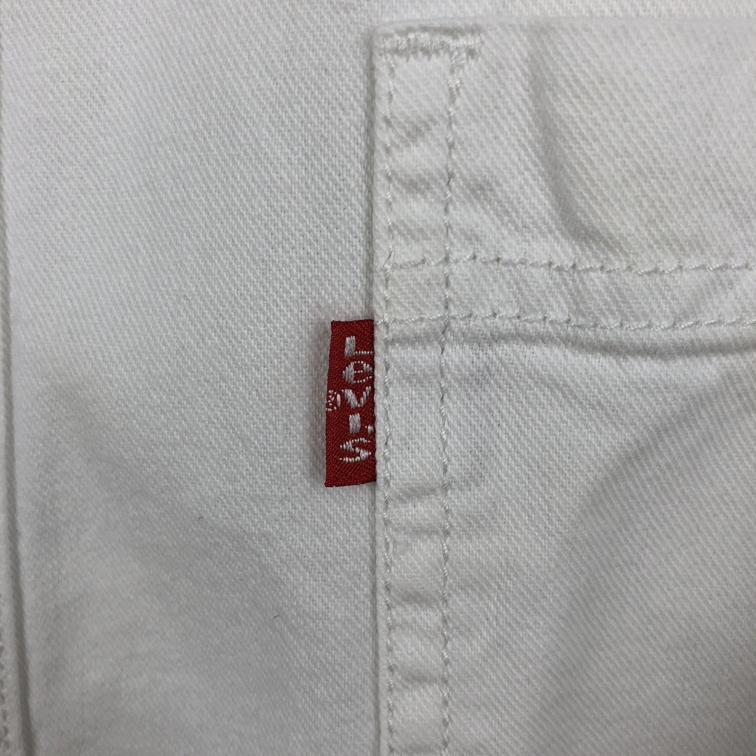 Levi's RED TAB Long-Sleeve White Denim Shirt, Men's Size L (approx.) cotton white type Vintage Second Hand