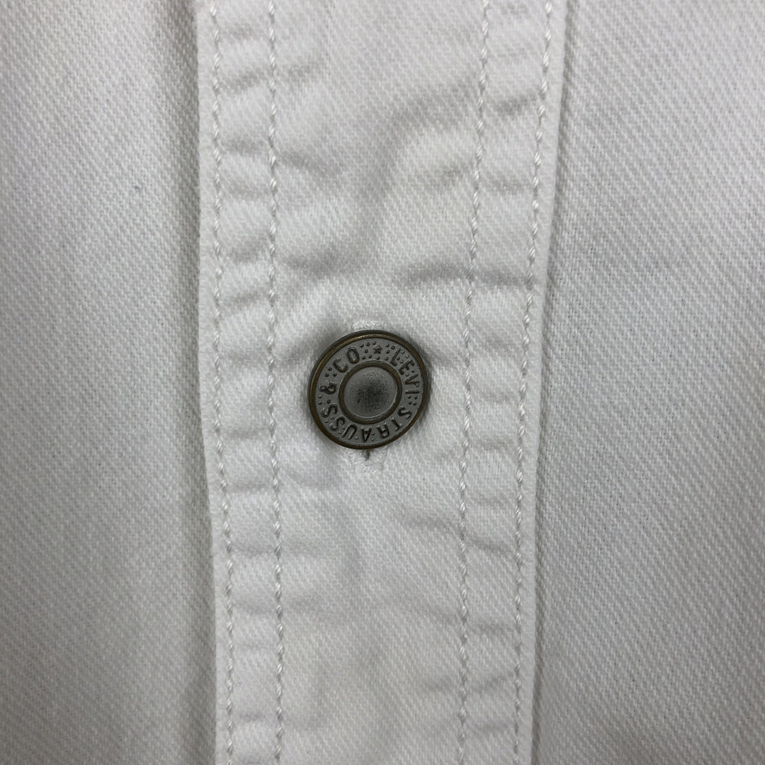 Levi's RED TAB Long-Sleeve White Denim Shirt, Men's Size L (approx.) cotton white type Vintage Second Hand