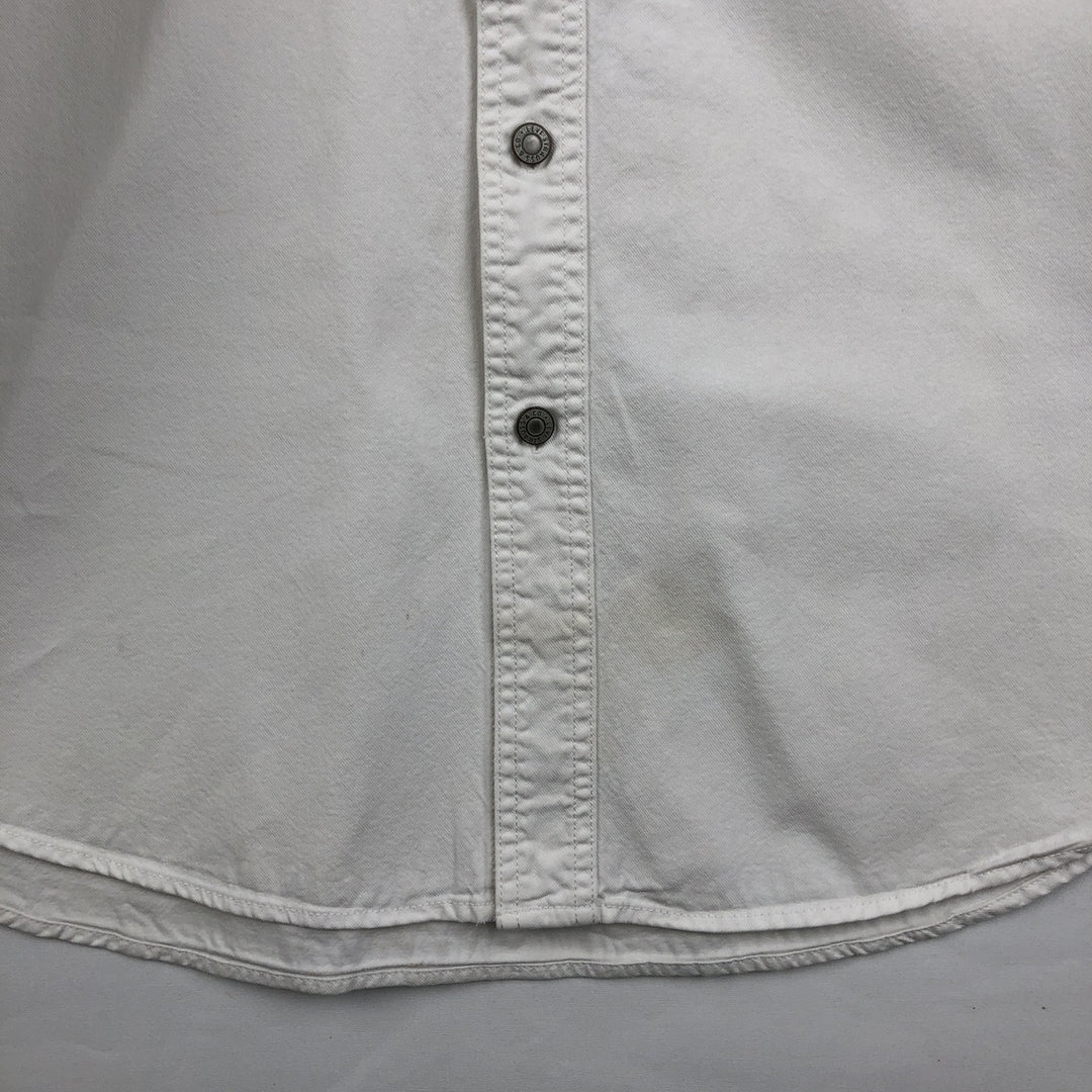Levi's RED TAB Long-Sleeve White Denim Shirt, Men's Size L (approx.) cotton white type Vintage Second Hand