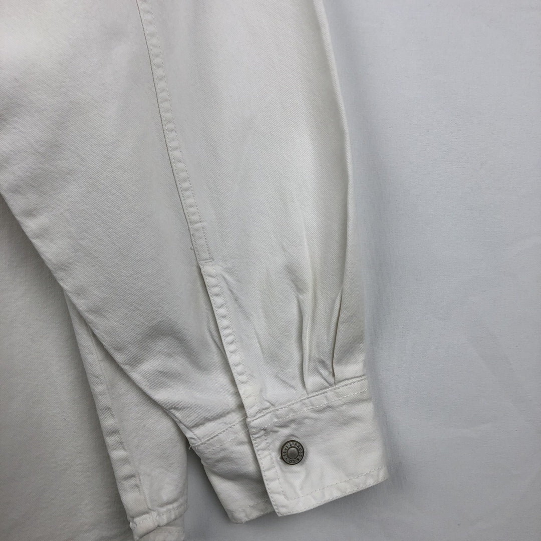 Levi's RED TAB Long-Sleeve White Denim Shirt, Men's Size L (approx.) cotton white type Vintage Second Hand