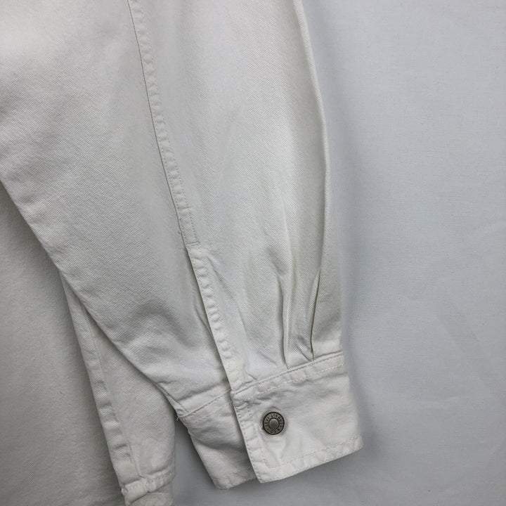Levi's RED TAB Long-Sleeve White Denim Shirt, Men's Size L (approx.) cotton white type Vintage Second Hand