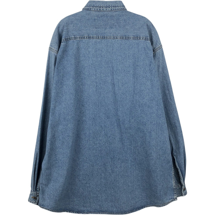 90'S Levi's Long Sleeve Denim Shirt, Men's Size L, Vintage cotton blue type Vintage Second Hand