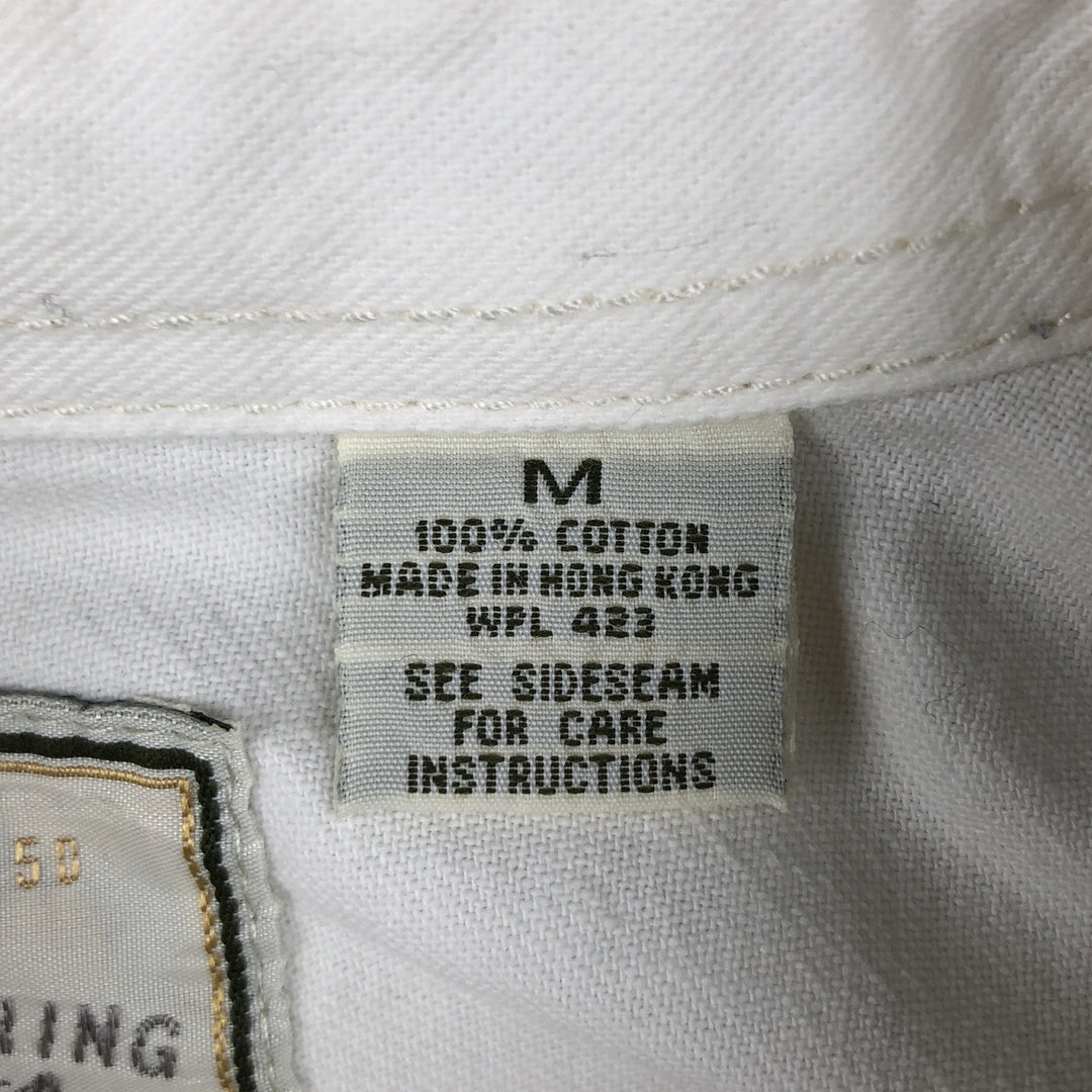 ~90'S Levi's Button-Down Long-Sleeve White Denim Shirt, Men's Size M (Equivalent), Vintage cotton white type Vintage Second Hand