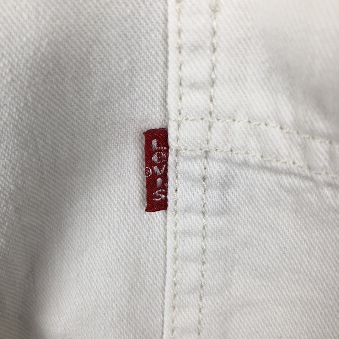~90'S Levi's Button-Down Long-Sleeve White Denim Shirt, Men's Size M (Equivalent), Vintage cotton white type Vintage Second Hand