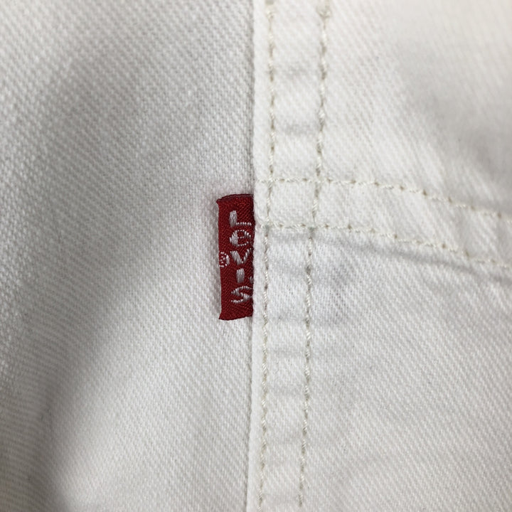 ~90'S Levi's Button-Down Long-Sleeve White Denim Shirt, Men's Size M (Equivalent), Vintage cotton white type Vintage Second Hand