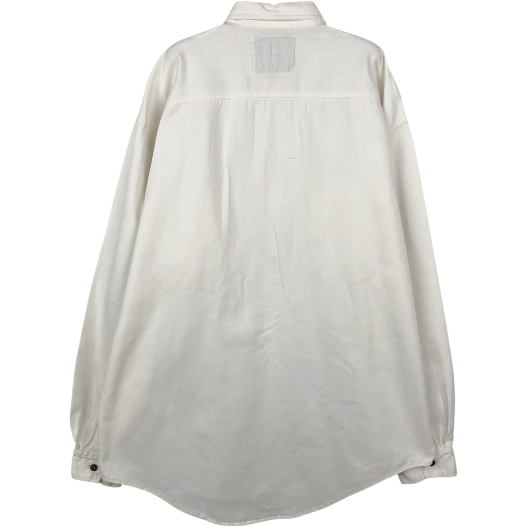 ~90'S Levi's Long-Sleeve White Denim Shirt, Men's Size M (Equivalent), Vintage cotton white type Vintage Second Hand