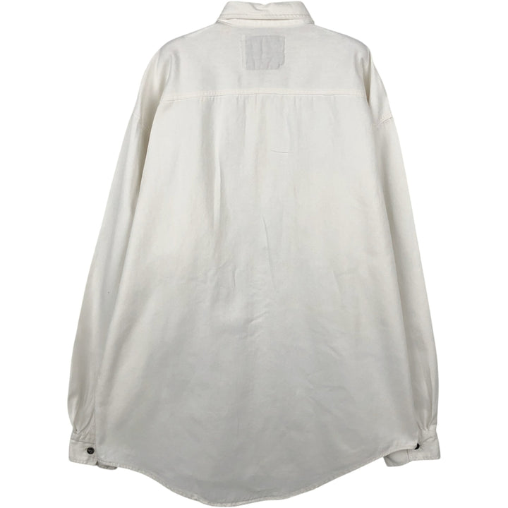 ~90'S Levi's Long-Sleeve White Denim Shirt, Men's Size M (Equivalent), Vintage cotton white type Vintage Second Hand