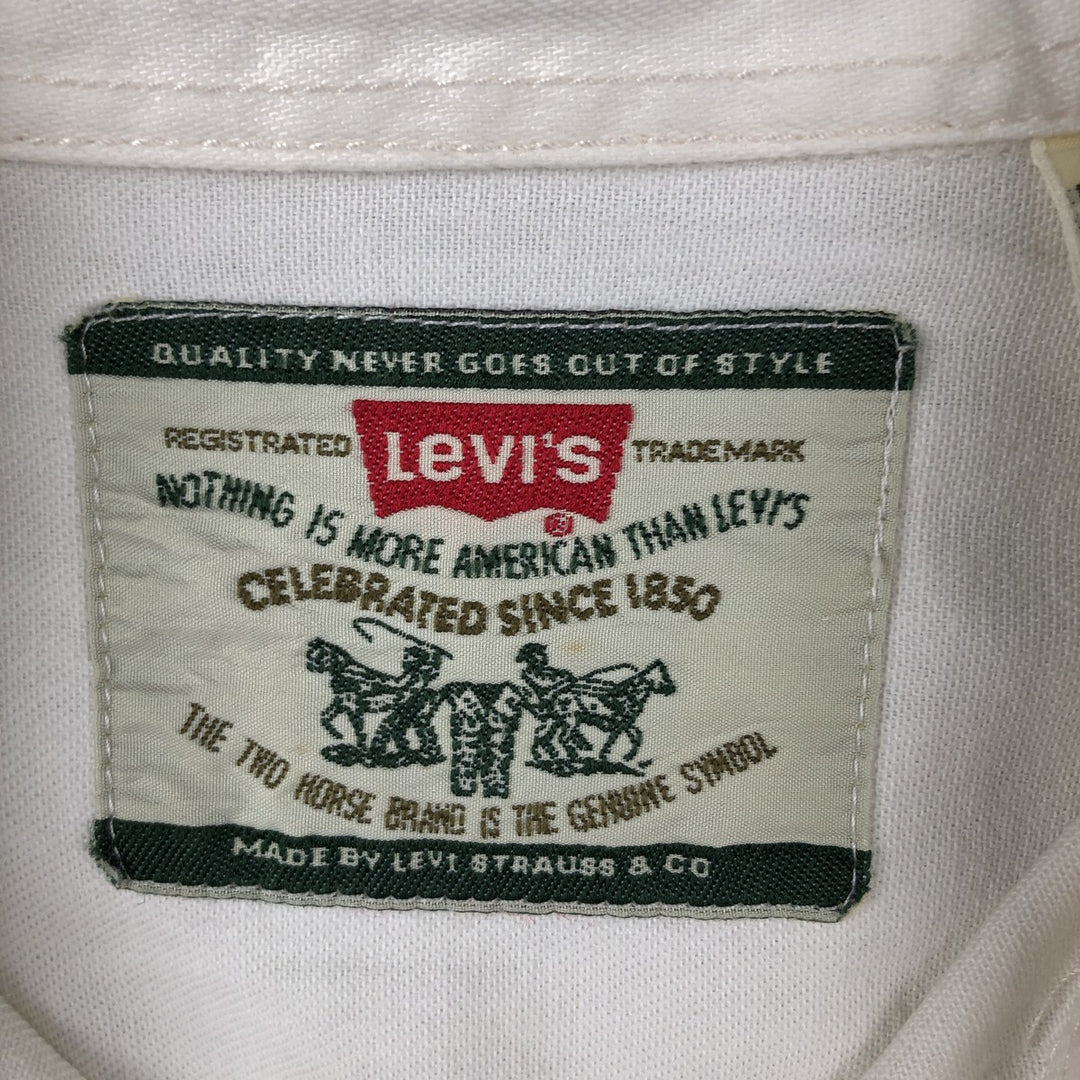 ~90'S Levi's Long-Sleeve White Denim Shirt, Men's Size M (Equivalent), Vintage cotton white type Vintage Second Hand