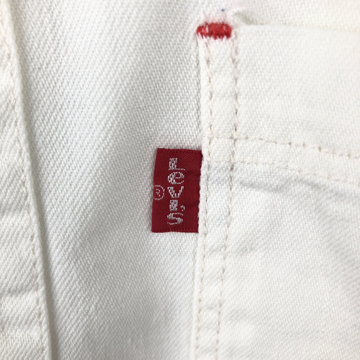 ~90'S Levi's Long-Sleeve White Denim Shirt, Men's Size M (Equivalent), Vintage cotton white type Vintage Second Hand
