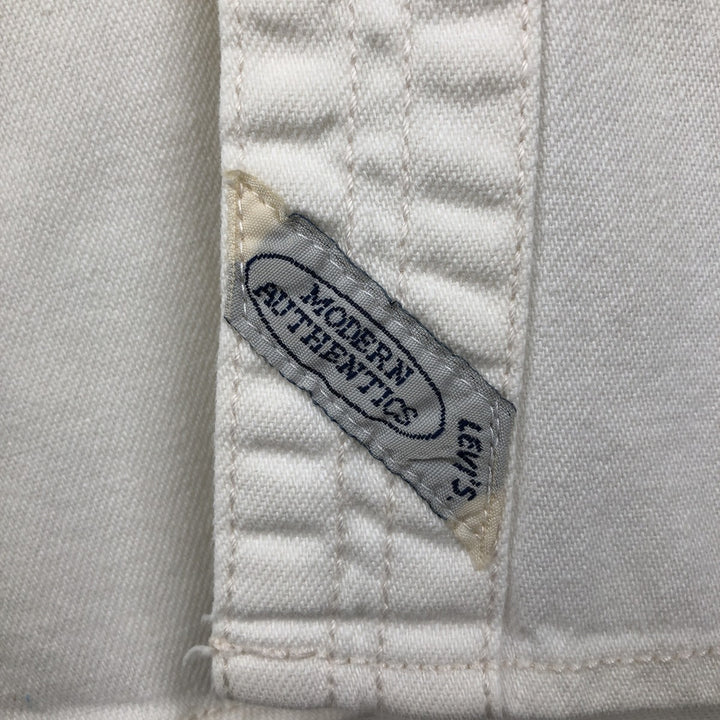 ~90'S Levi's Long-Sleeve White Denim Shirt, Men's Size M (Equivalent), Vintage cotton white type Vintage Second Hand